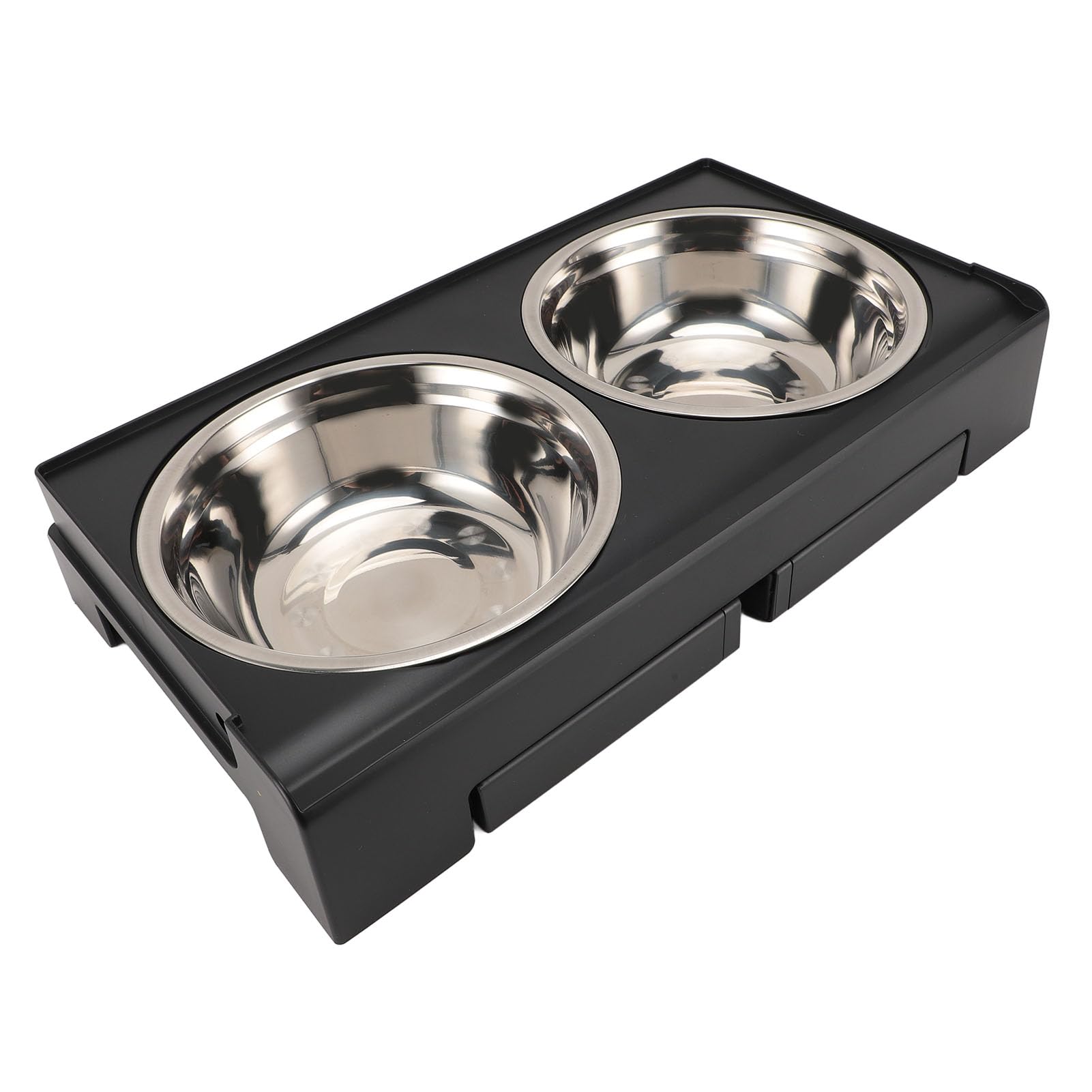Ciotola per Cani Rialzata con Altezza Regolabile (Grigio)
