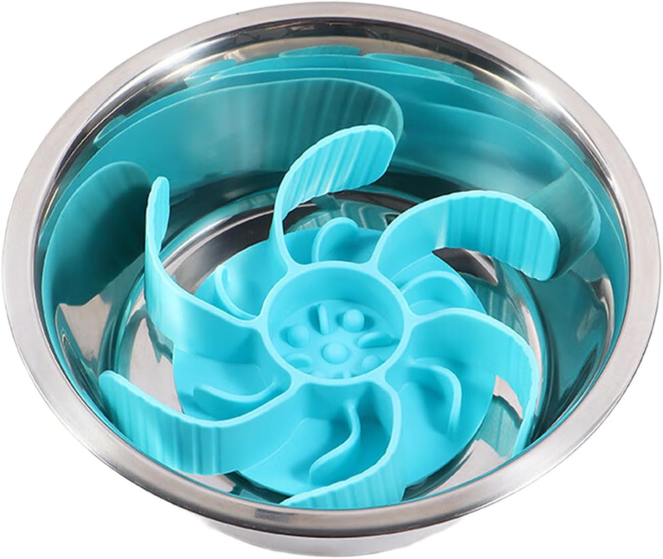 Slow Feeder Dog Bowl Insert with Strong Suction Cup Nonslip Silicone Pet Food Dispenser for Eating and Digestion