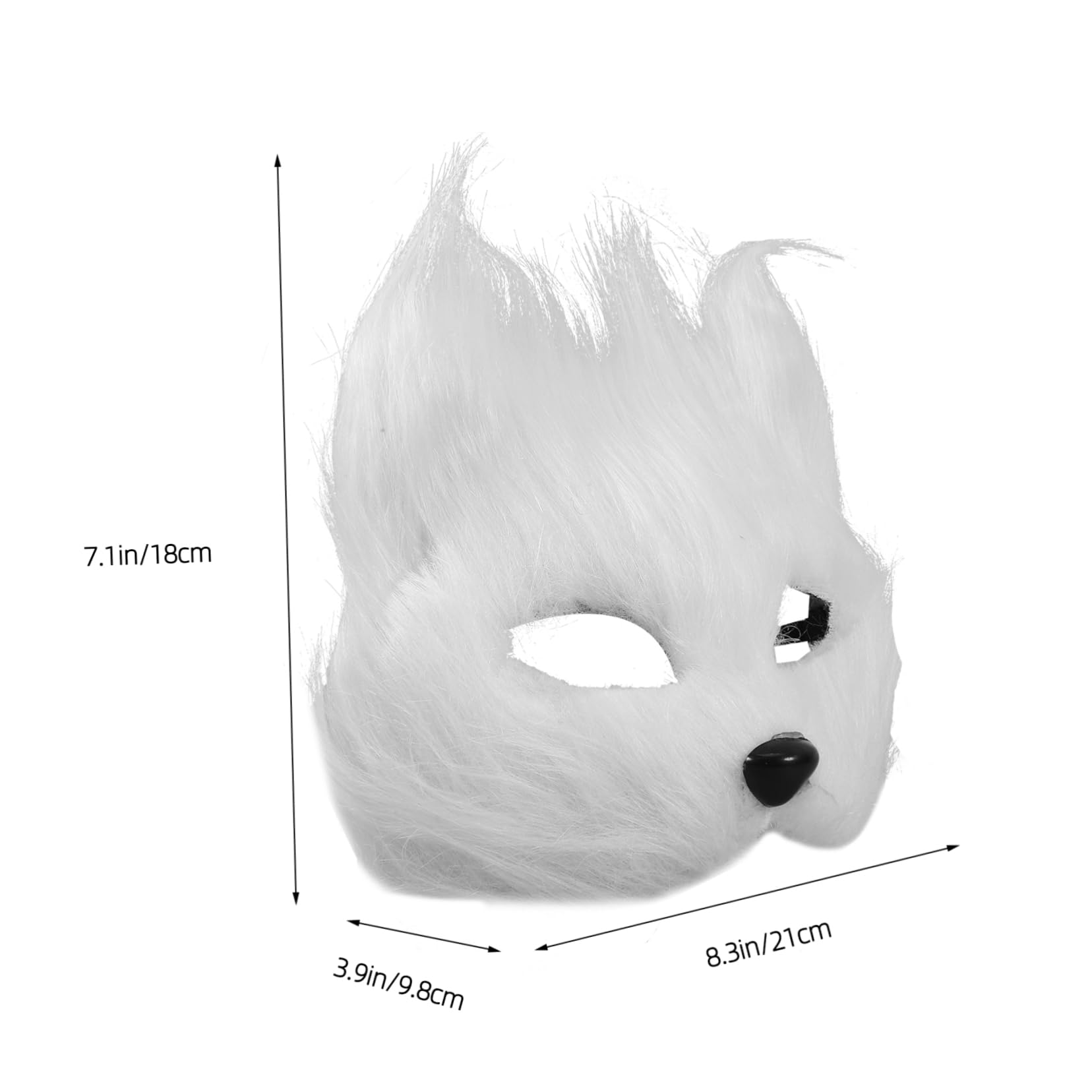 WHAMVOX Plush Fox Mask Animal Face Mask Cosplay for Halloween Masquerade Party