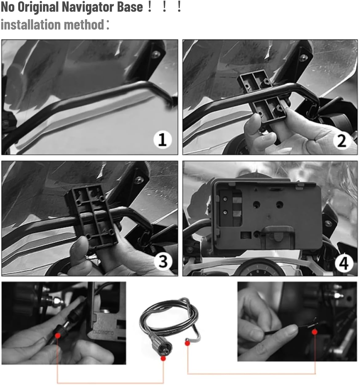 Motorcycle Mobile Phone USB Charging Navigation Bracket for BMW R1200GS F800GS ADV F700GS R1250GS CRF 1000L F850GS F750G Motorcycle Accessories