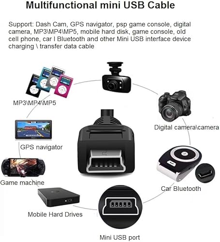 Miniatura 5 de Dash Cam Charger Cable GPS Navigator Charger Cable for Dash Cam GPS MP3 Player GPS Navigator Charging for 12V Car and 24V Truck Car Power Adapter
