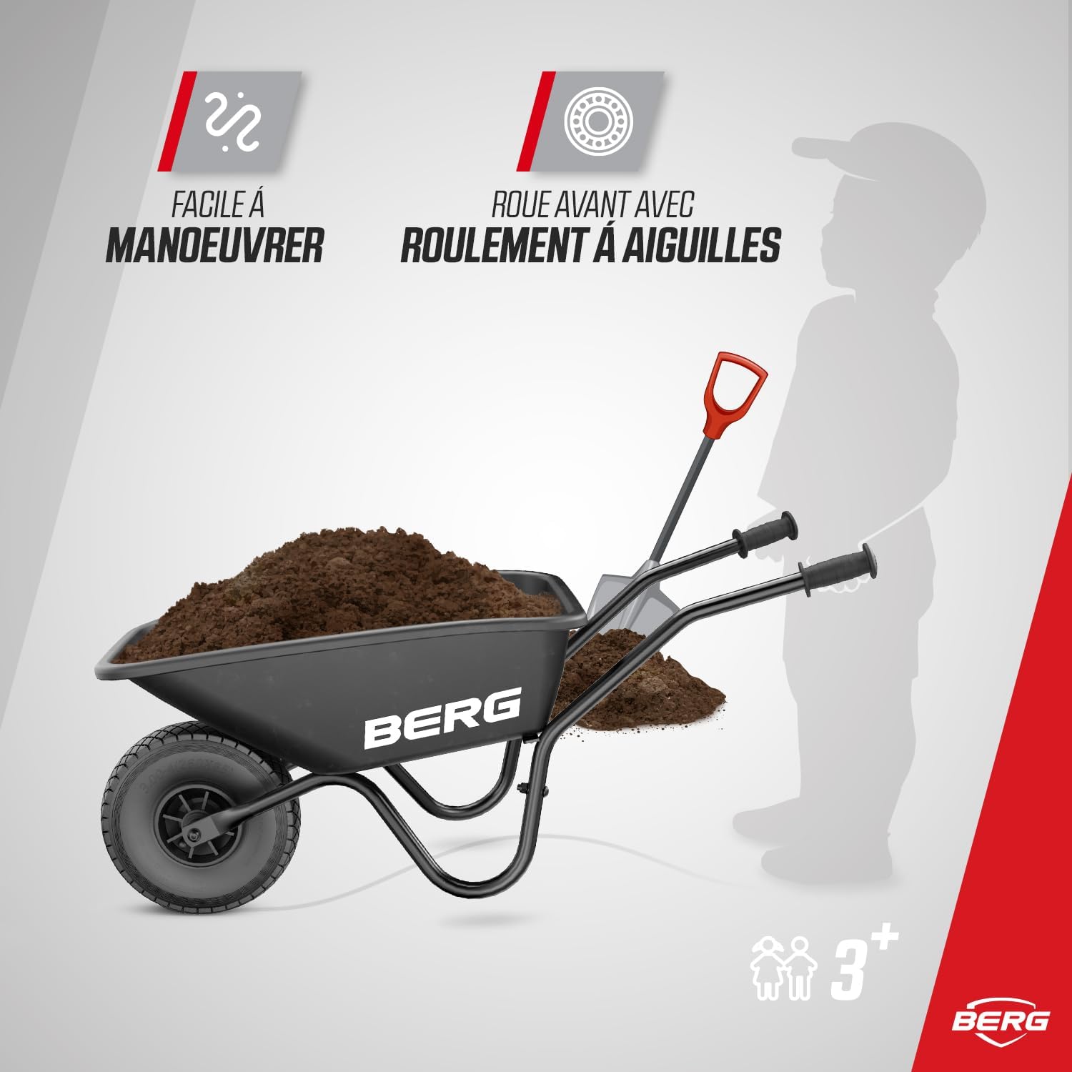 BERG - Dempy Black Wheelbarrow, 25.17.01.00