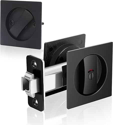 Cerradura de puerta de bolsillo con indicadores codificados por colores, herrajes de privacidad para puerta de bañodormitoriosala de estudio,