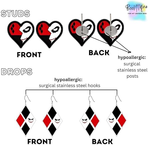 Miniatura 5 de Aretes divertidos para mujeres y niñas, accesorios de disfraz de Halloween, mercancía divertida para mujeres y niñas, regalos de fiesta temática,