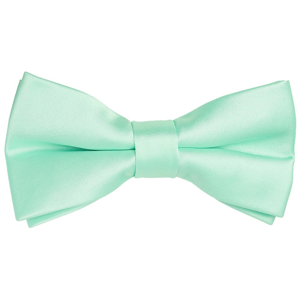 Ties R Us Men's Green Plain Mint Handmade Bow Tie