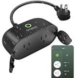 Outdoor Plug Wi-Fi Outlet&comma; Dual Individual Sockets Smart Plug with IP64 Waterproof&comma; Works with Alexa Google Assistant & SmartThings&comma; No Hub Needed for Smart Home Control&comma; 2&period;4G WiFi Only