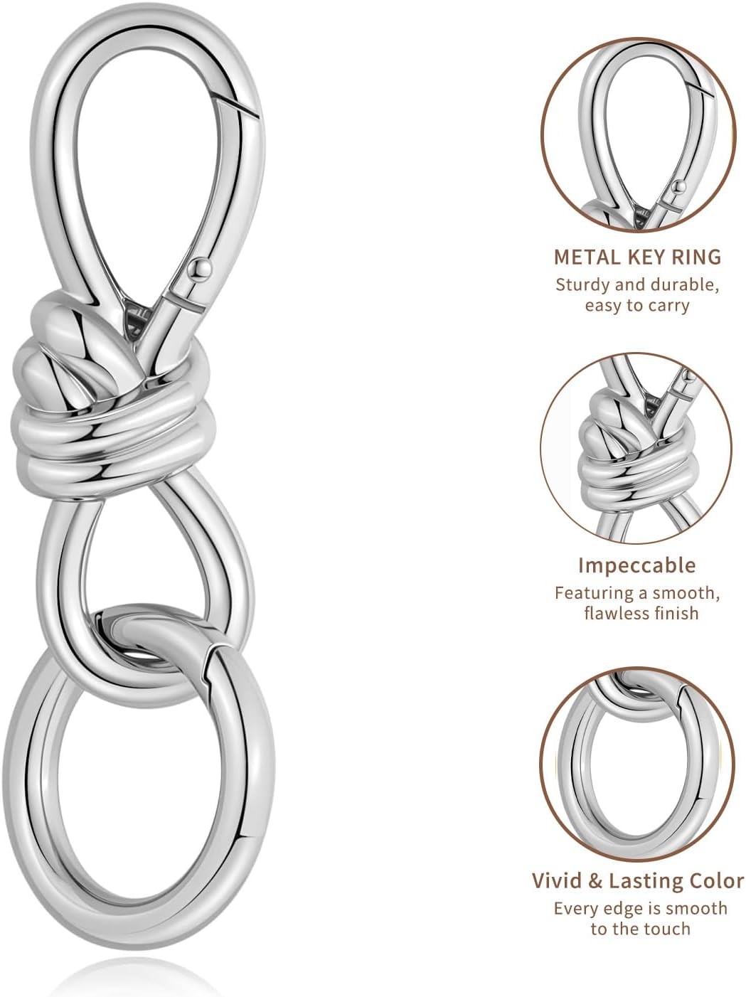 Fashion Keychain Set, Twist Knot Design with Spring Buckle, Key Organizer for Car Keys & Bags, Accessory Gift