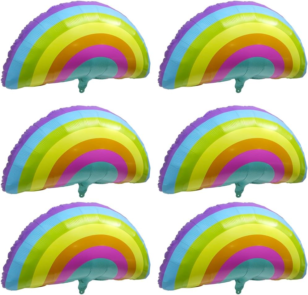 Colorful Rainbow Bridge Balloon Blue Sky White Cloud Party Supplies For Birthday Baby Shower Wedding Bridal Shower, 6 Pack Big Rainbow Balloons Cute Pride Day Balloons Children's Day Party Decoration - Image 7