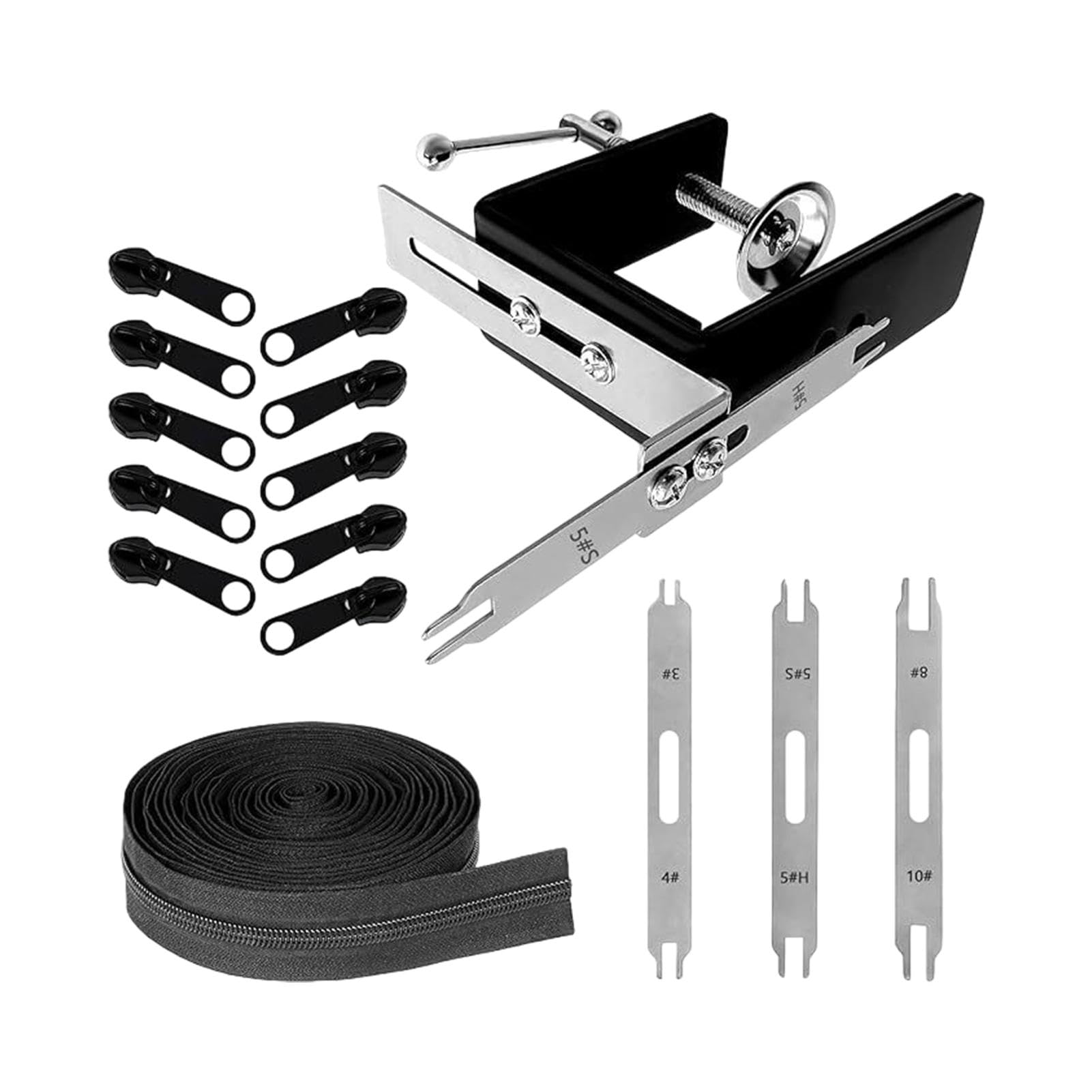 Zipper Pull Tools - Stainless Steel Zipper Fixture Tool - Multifunctional Zipper Slider Install Fixture for Crafting, Quilting, Sewing Tools for Sewing Beginners Enthusiasts