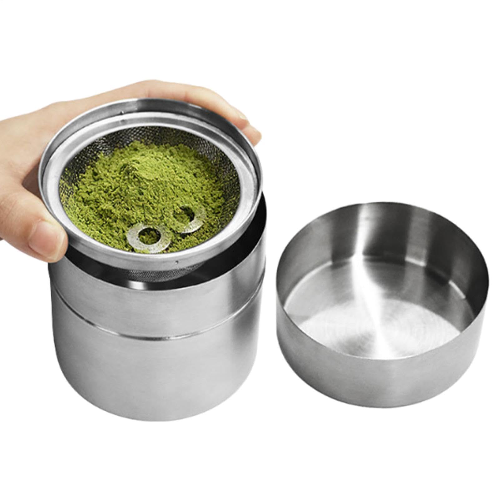 Boîte à thé avec tamiseur de poudre en acier inoxydable pour conservation étanche
