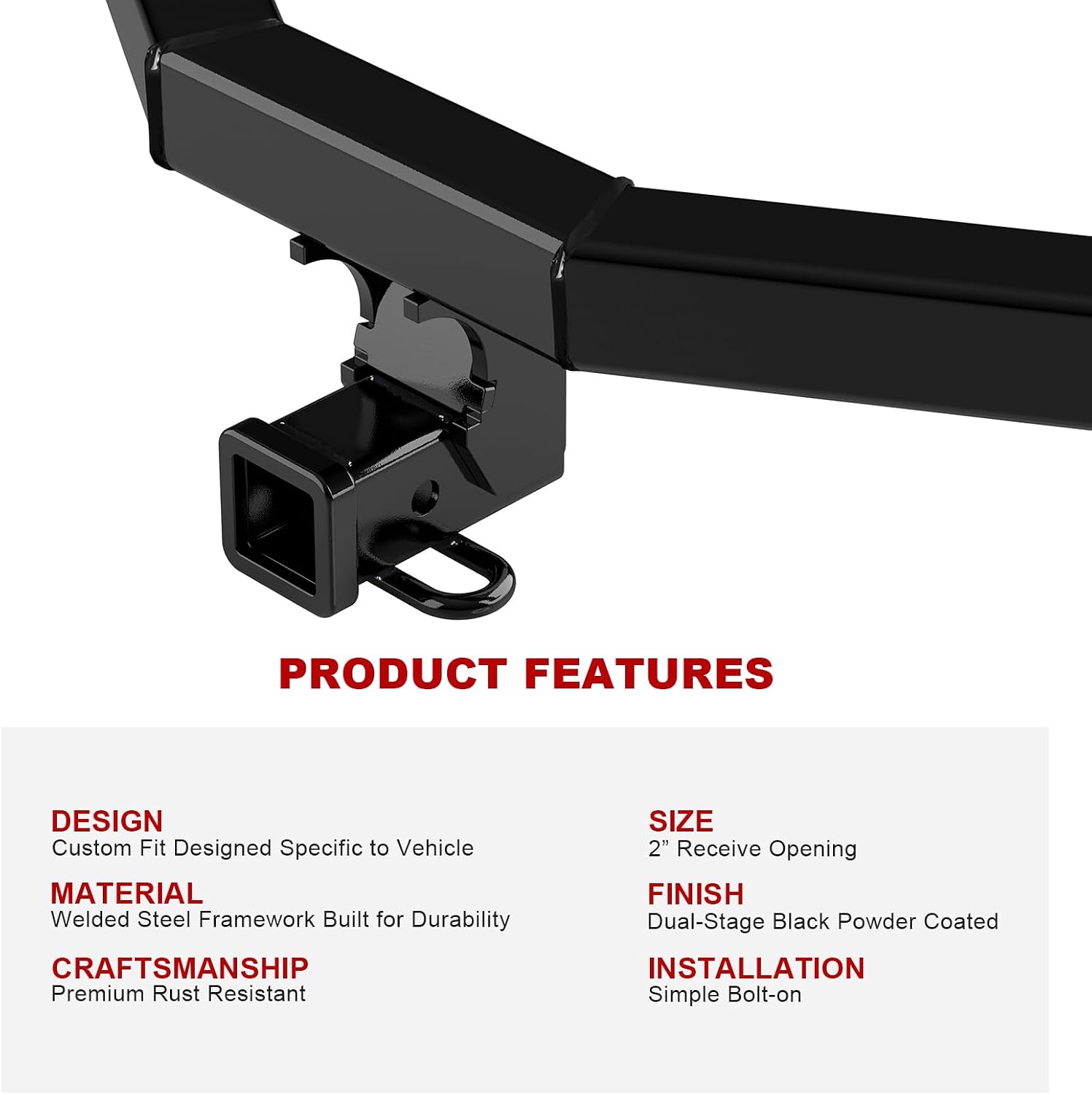 APS Rear Towing Hitch Receiver, Class 3 Trailer Hitch Compatible with Honda Pilot 2016-2022
