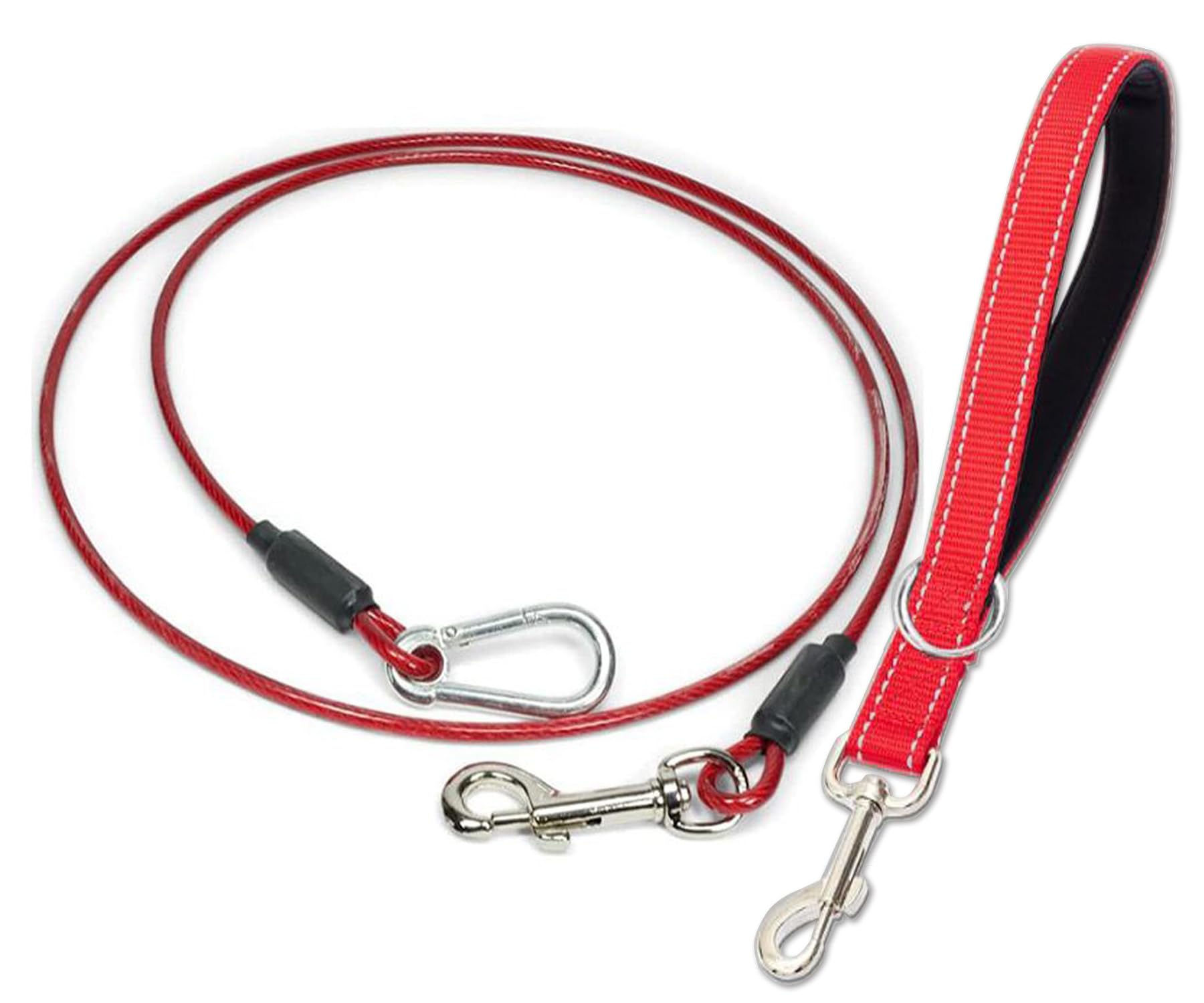 DUBIDU PVC Heavy Duty Tie-Out Cable with Nylon Handle for Training, Walking or Runnig with Your Dogs,for Medium-Large Dogs 6ft &10ft. Water Proof Great for Camping, and Outdoors. Easy to use (10FT) (B0B56ZLZF4) Amazon Price History, Amazon Price Tracker