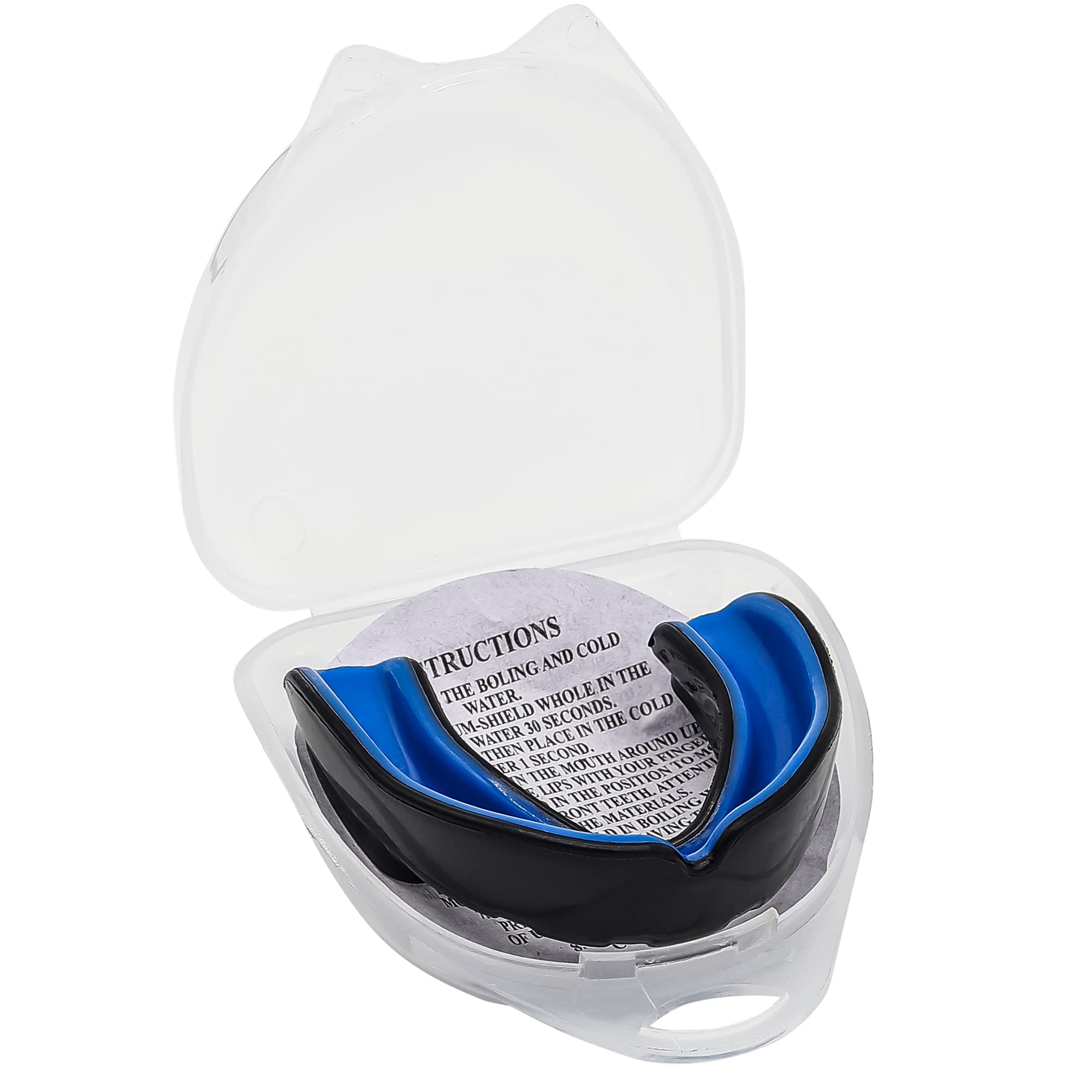 Protector Bucal Adulto Juvenil Junior para Deportes de Contacto Boxeo MMA Rugby Fútbol Lacrosse Hockey Negro Azul