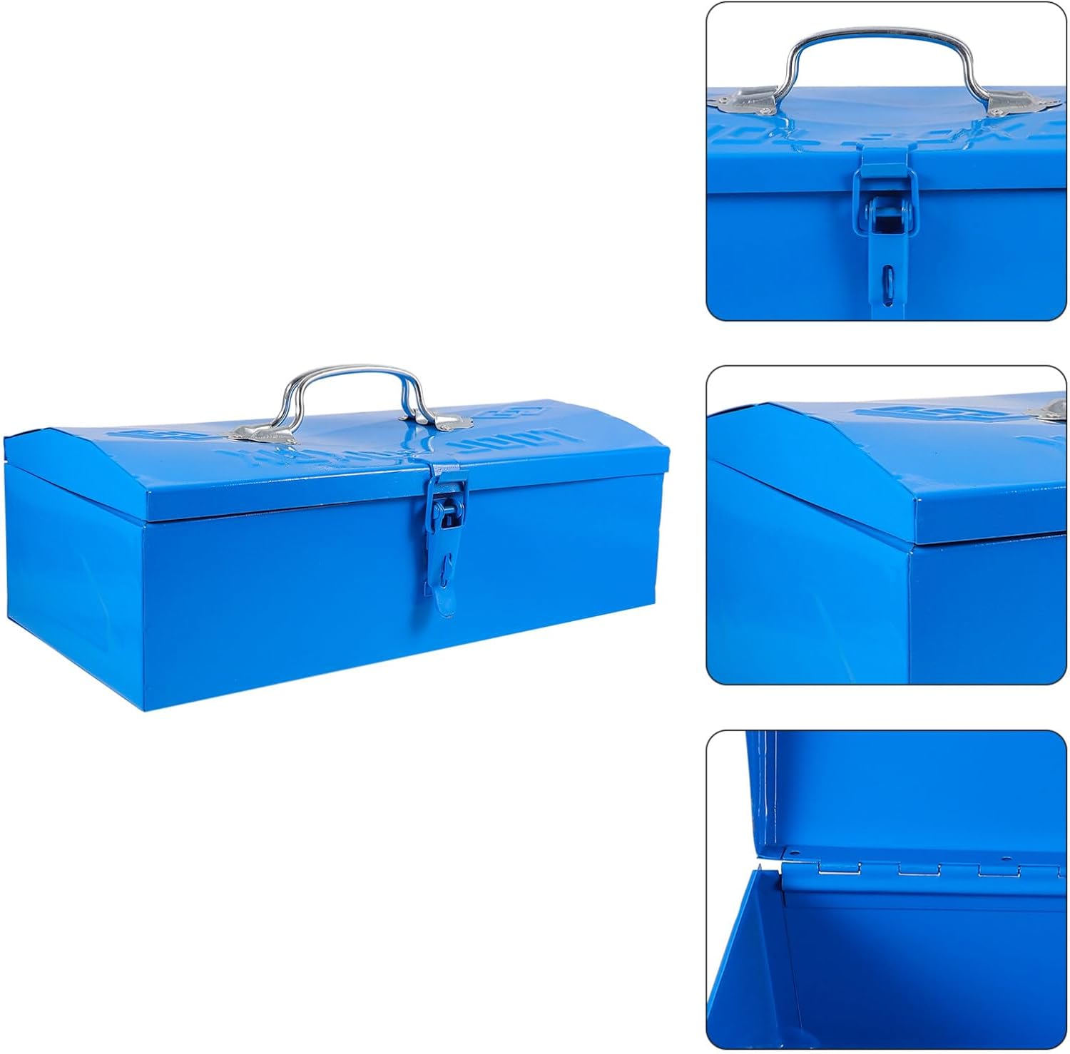 Mechanics Tool Box with Latch Car Trunk Tool Storage Case Tools Organizer for Repair Maintenance Steel Construction Portable Tool Case