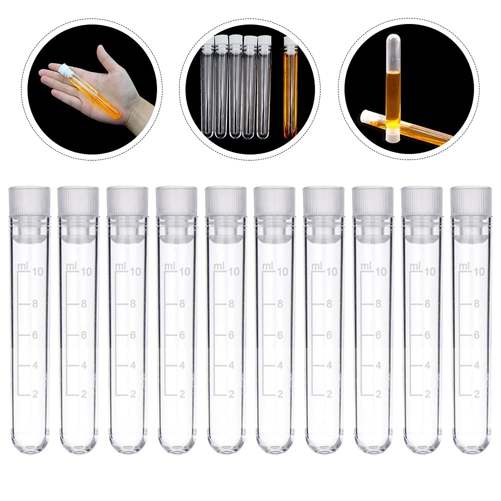 QUNINE 50 Uds. 10ml Laboratorios de plástico Tubos de ensayo congelados Vial Sello contenedores de Muestra