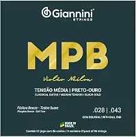 Giannini GENWBG MPB Jazz Clássico Guitarra Bronze Fósforo/Nylon Preto com Cordas Esféricos