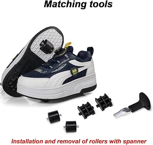 ENEN Scarpe con Rotelle Bambina, 2024 Scarpe con Rotelle Bambino Sportive Scarpe da Skateboard 2 Ruote Skateboard Sneakers Outdoor Multisport Scarpe da Ginnastica da Pattini per Ragazze e Ragazzi