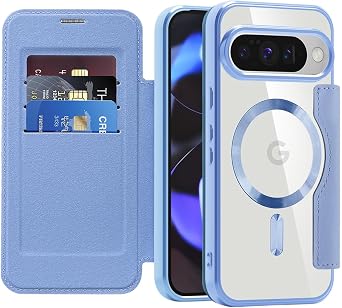 LEMAXELERS Flip Wallet Case for Google Pixel 10/10 Pro, Blue WD