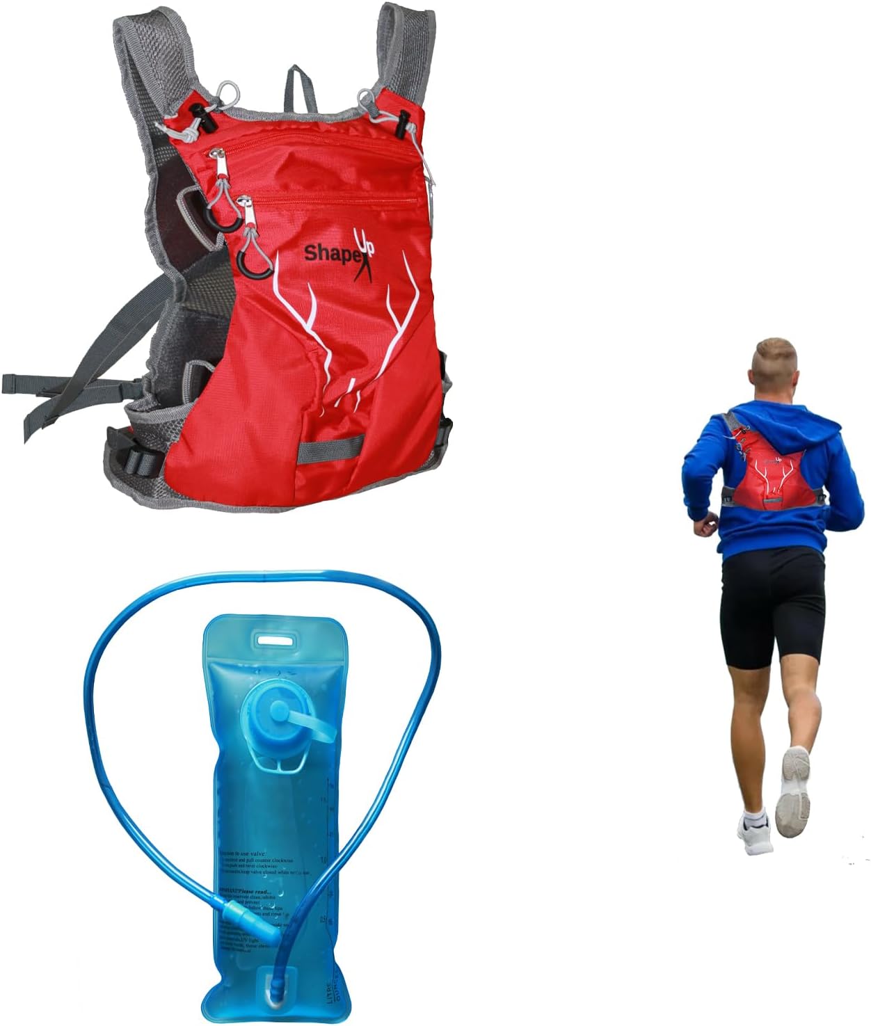 Running Hydration Vest Bag with 1.5l Water Bladder, Insulated Hydration Running Vest for Women & Men, Breathable Ultralight sports and outdoors Camel Backpack for Cycling, Camping, Hiking