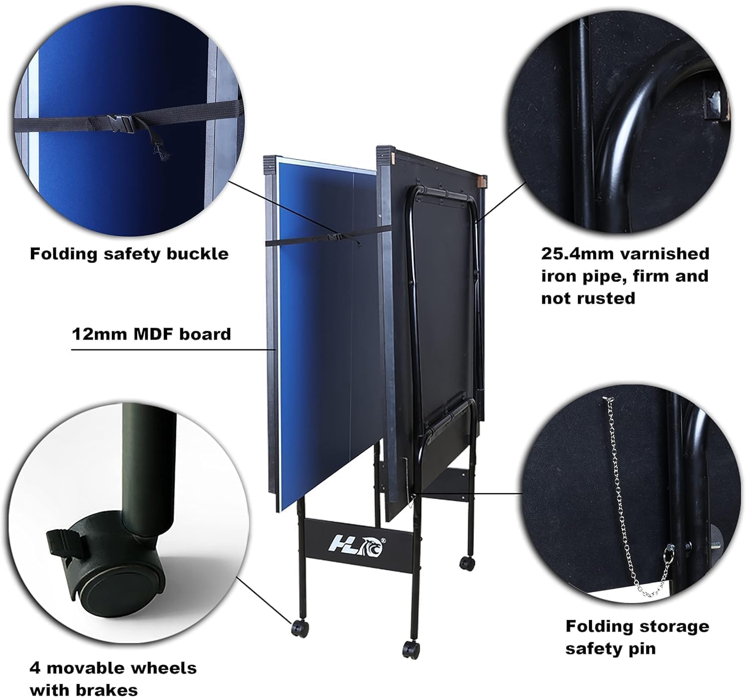 7FT Foldable Ping Pong Table with Playback Mode for Solo & 2-Player Games - Indoor Tennis Table Set Includes Net, 2 Paddles & 2 Balls for Professional Practice Training for Adults/Teens