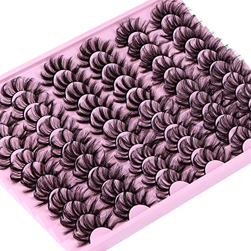 30 Pairs Dramatic Fake Eyelashes Fluffy Long Strip Lashes Mink Bulk Thick Curly 6 Styles 20Mm D Curl False Eyelashes Wispy Full Volume Big Eye Lashes By Gvefetiee #TOP5