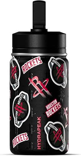 Miniatura 14 de Hydrapeak x NBA Botella de agua mini de 14 onzas oficialmente licenciada de los Atlanta Hawks para niños con tapa con popote y asa, reutilizable