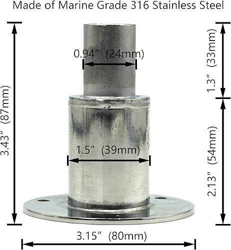 Miniatura 2 de Calentador diésel a través del casco, acero inoxidable 316, montaje para manguera de 0.94 pulgadas (0.945 in), calentador de estacionamiento diésel,
