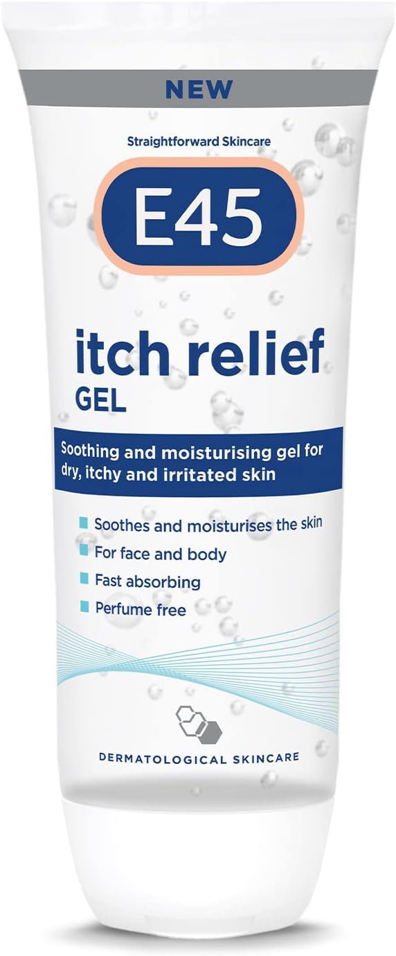 E45 Itch Relief Gel 100ml Face and Body Gel for Dry Skinm Itchy Skin and Irritated Skin