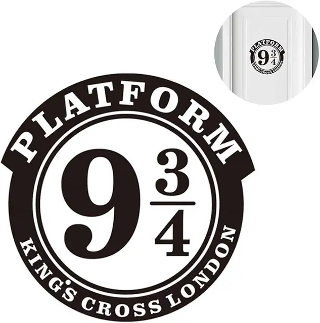 Sticker Mural Harry Potter Platform 9 3/4 Vinyle Décoratif pour Porte