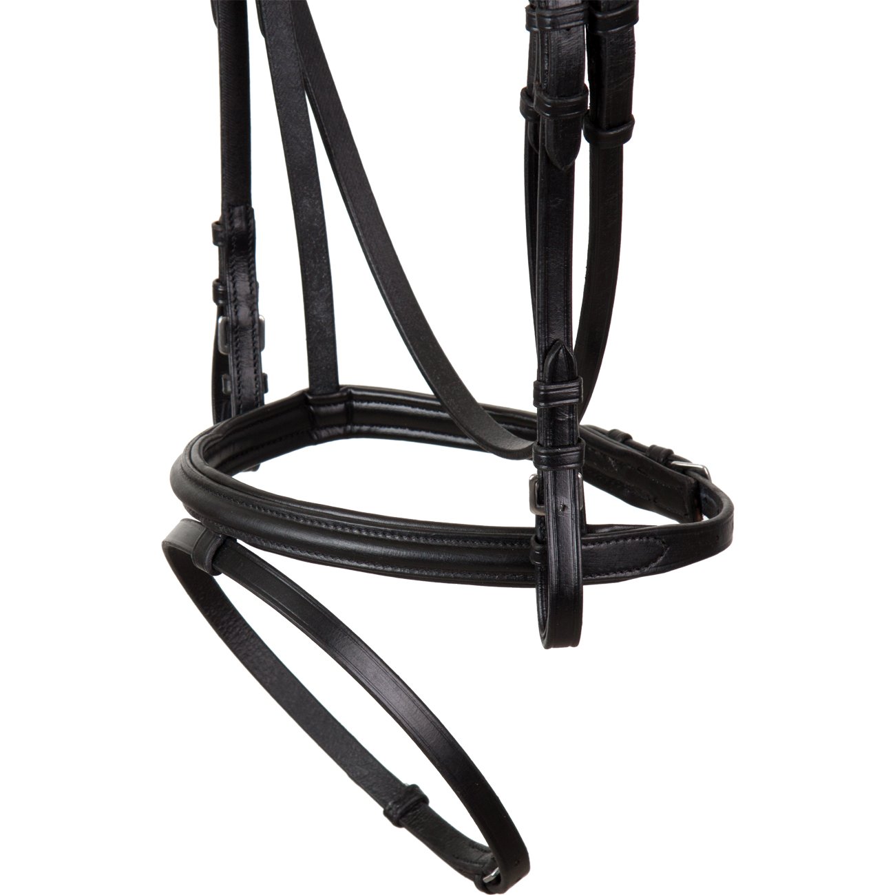 Trense Comfort englisch kombiniert Schwarz ~ Glow-Silver ~ Warmblut