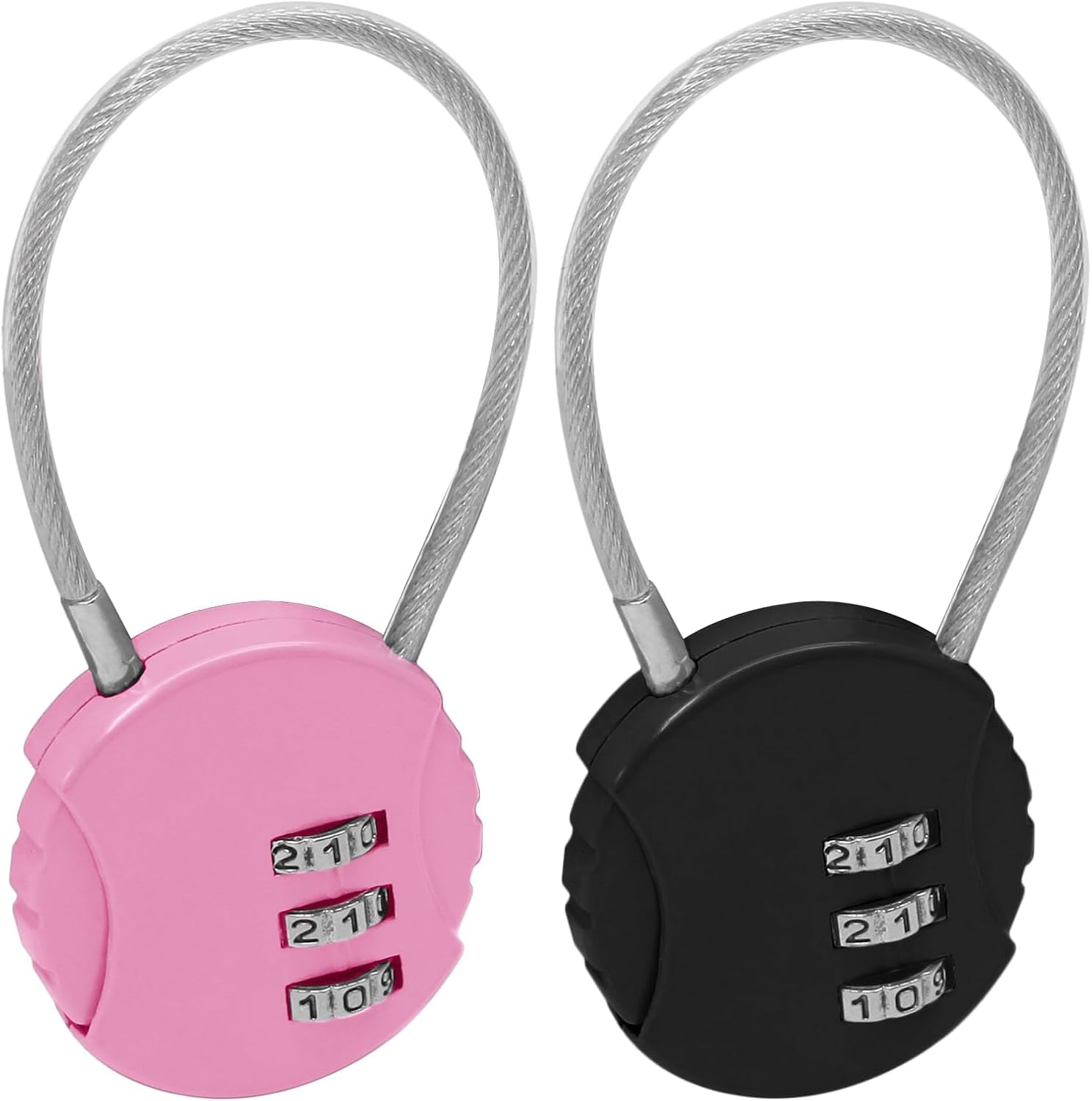 ZIPRON 2-Pack 3-Digit Combination Lock – Waterproof Mini Padlock Set for Luggage, School Locker, Backpack, Toolbox & Storage – Silver + Black Travel Number Lock (Resettable)-image-44