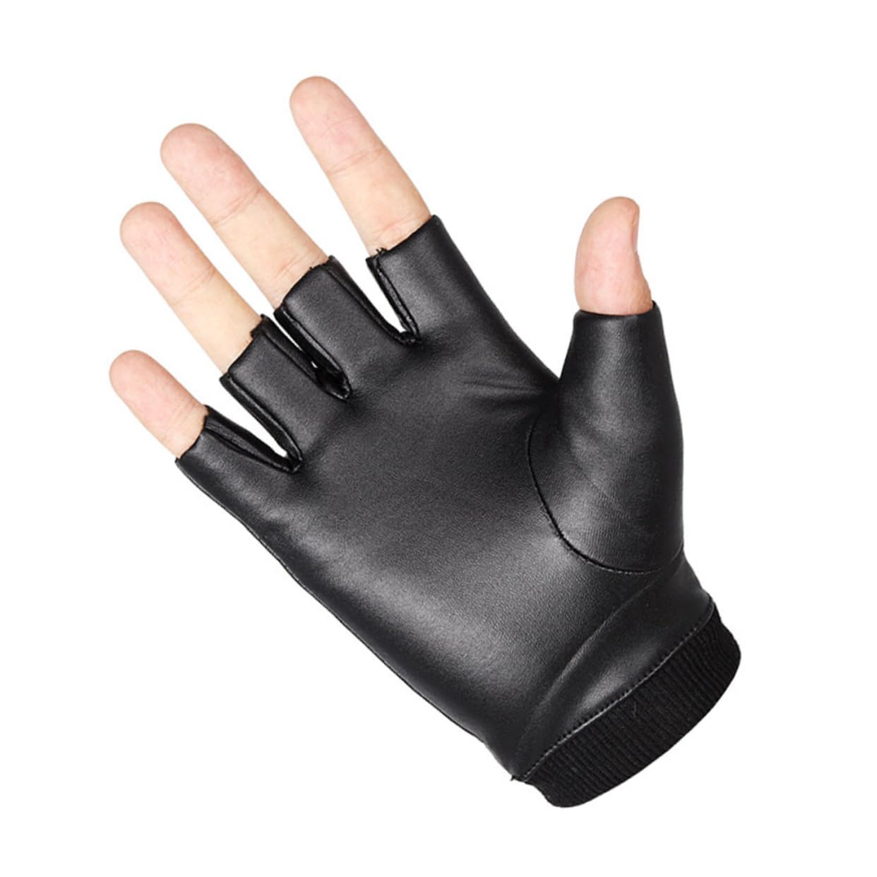 GALPADA 6paia Guanti Pu Leather Mezza Dita Imbottiti Per Inverno Per Bici Pesca Ciclismo e Confezione Da Antiscivolo e Resistenti Al Freddo