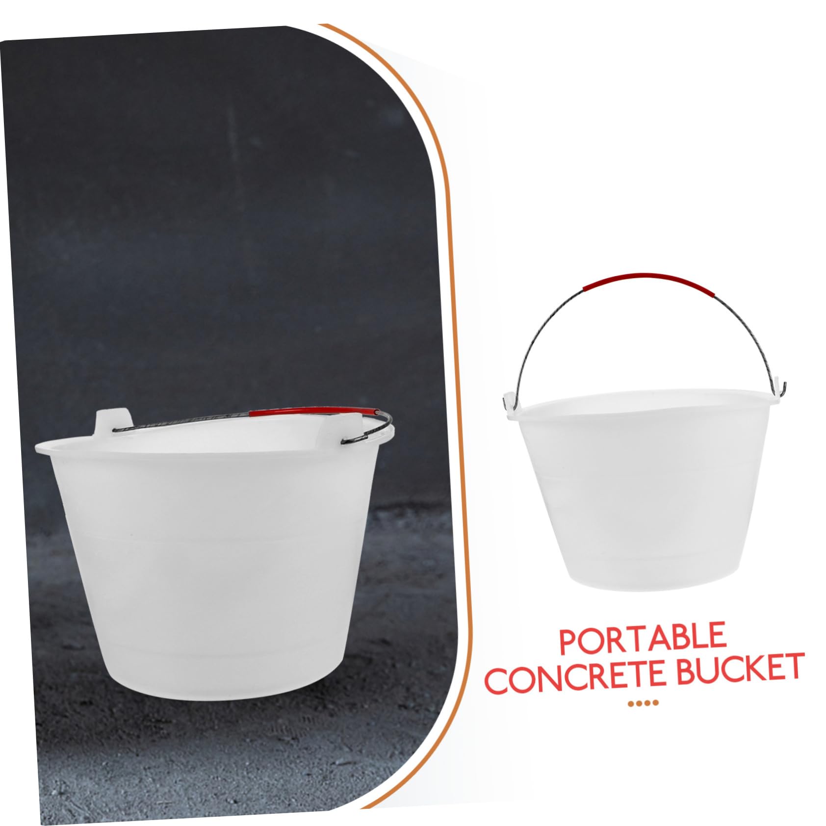 BESTonZON Benna Portatile Per Calcestruzzo Secchio Per Cemento Per Di Manzo Barile Di Secchio Dacqua Per Dipingere Secchio Vuoto Portatile Vasca Di Secchio Per Addensare Muratore Pp Bianca