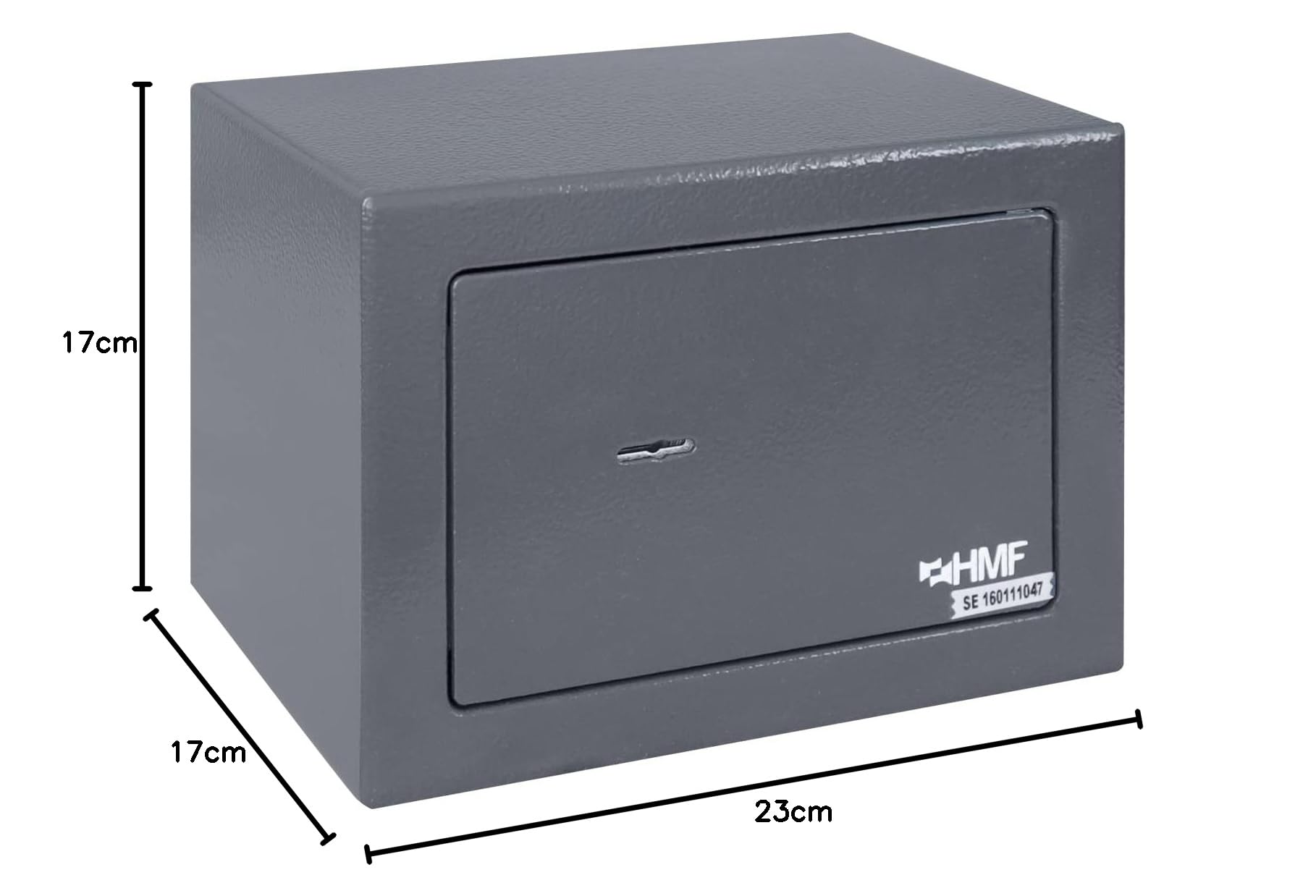 HMF 49216-11 Mały sejf z kluczem, sejf meblowy | 23 x 17 x 17 cm | antracytowy