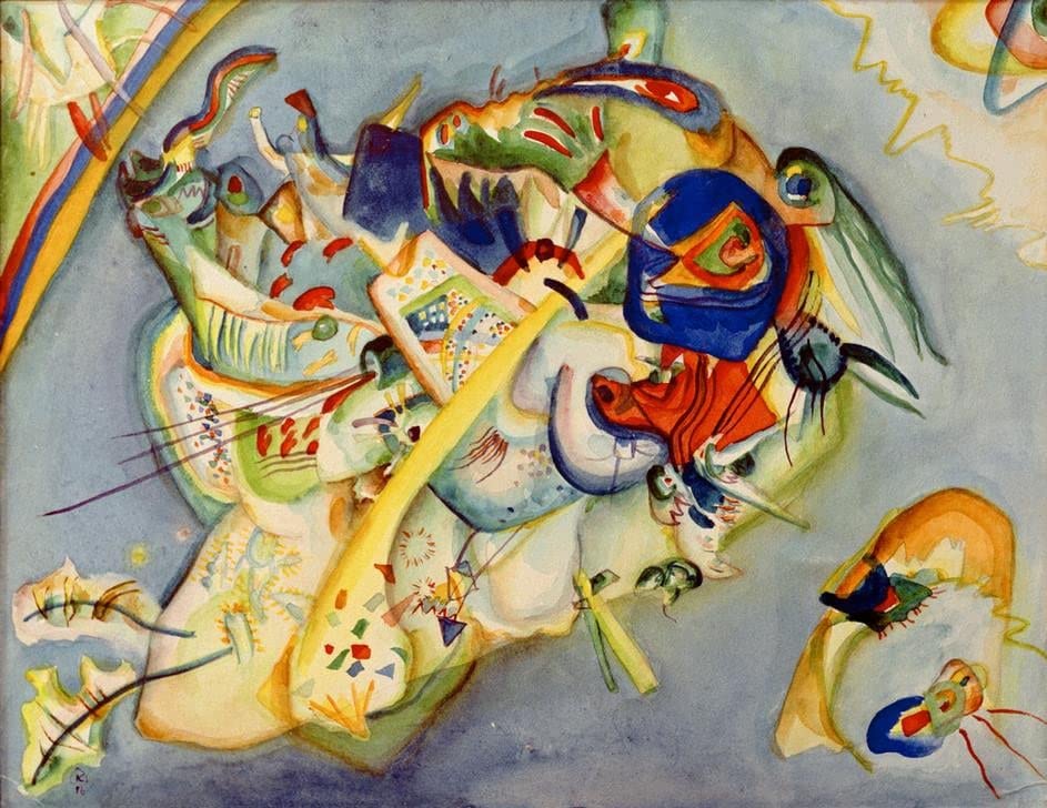 Toile Kandinsky Aquarelle N° poster d'art 58 x 90 cm finition mate