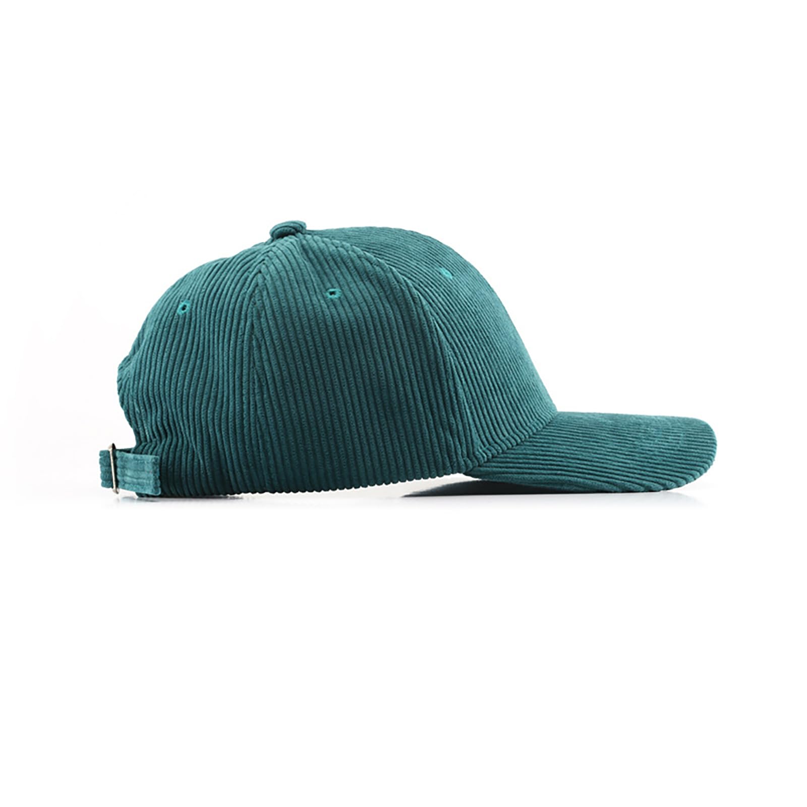 Corduroy Hat Low Profile Solid Color Baseball Caps Sun Hat Adjustable for Men and Women, Lake Green, M/L