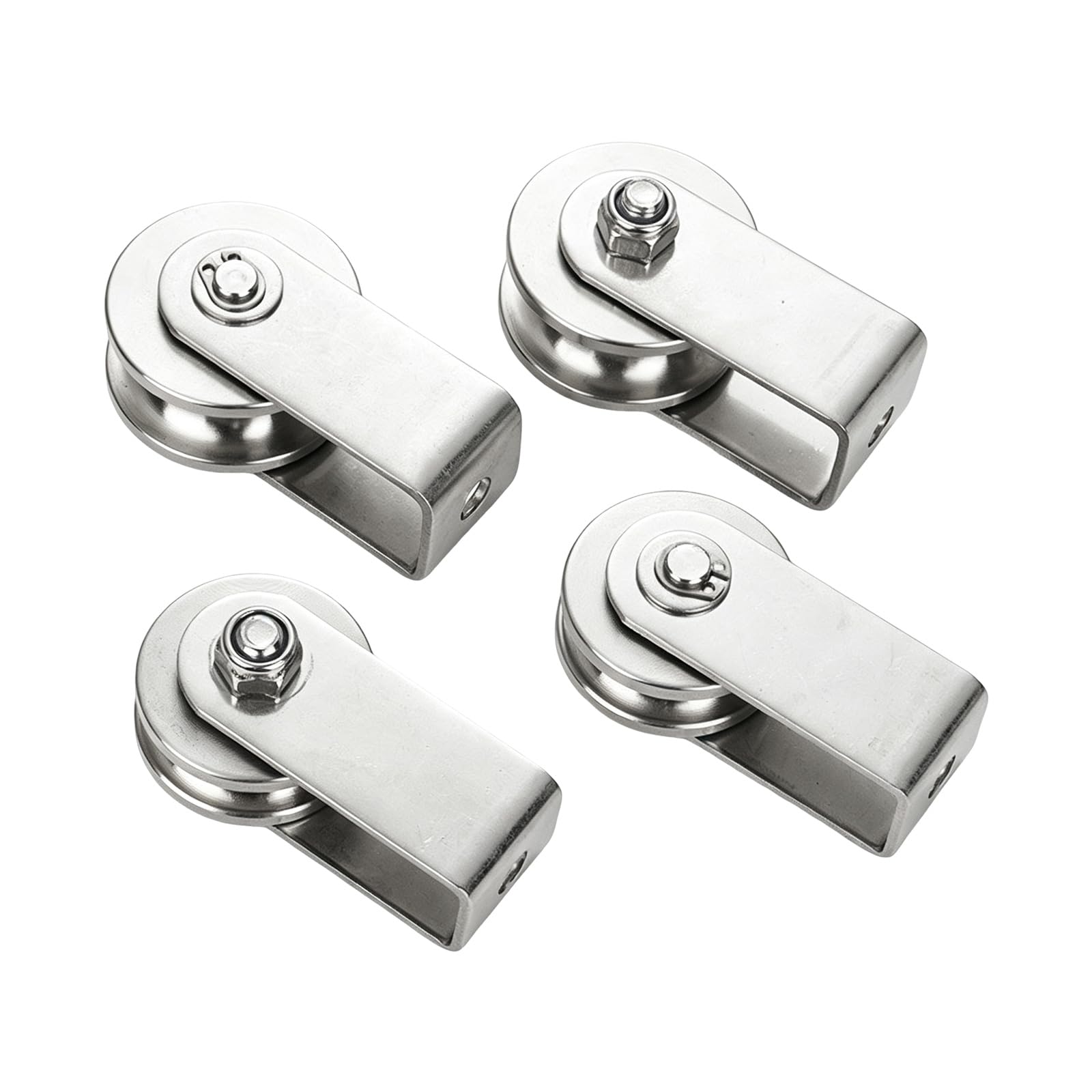 Limtula 201 Steel 30 Wheel U Fixed-Mount Rope Guide Pulley Stainless Steel Wheel Set Of 4, Compact U Track Hardware For Home Maintenance Jobs Rope Sheave Guide Wheel Fixed Mount Utility Pulley Compact Line Redirect Small Lifting