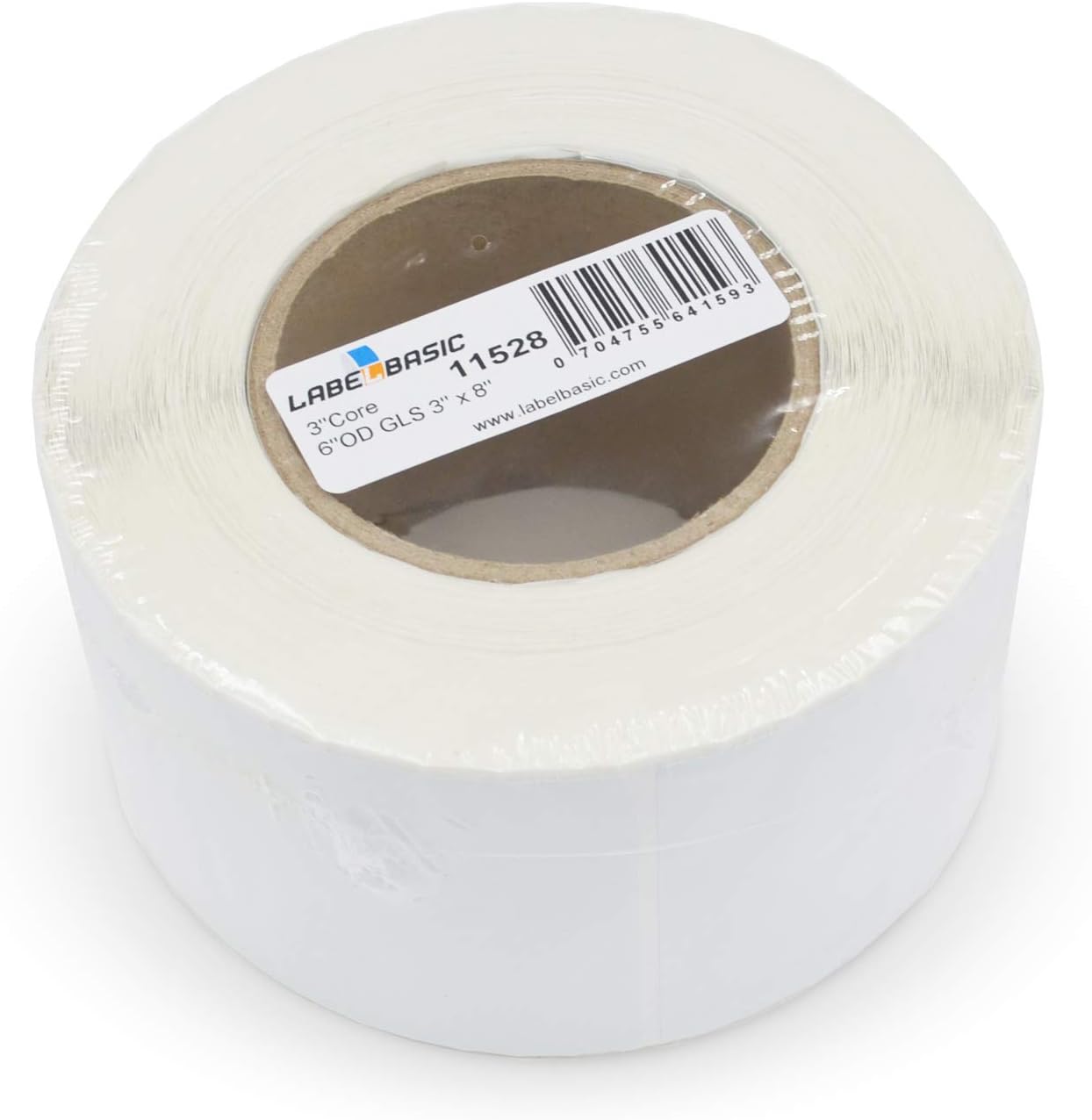 LabelBasic Glossy Inkjet Labels 3" x 8" for CW-C6000A, CW-C6000P, TM-C7500, TM-C7500G, Primera LX600, LX900, LX910, LX1000, LX2000 and Other Printers, 350 Labels/Roll on a 3 Inch Core