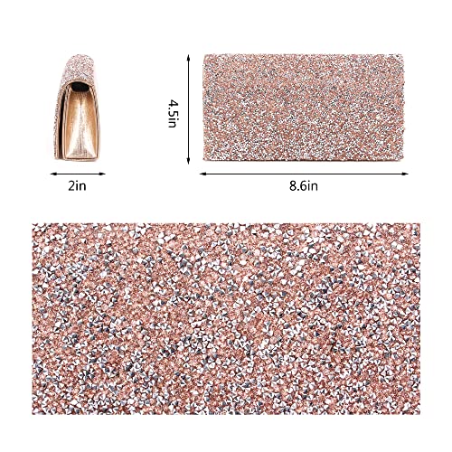 Naimo Bling Shiny Rhinestone Wedding Evening Party Clutch Handbag Purse (Champagne) #TOP5