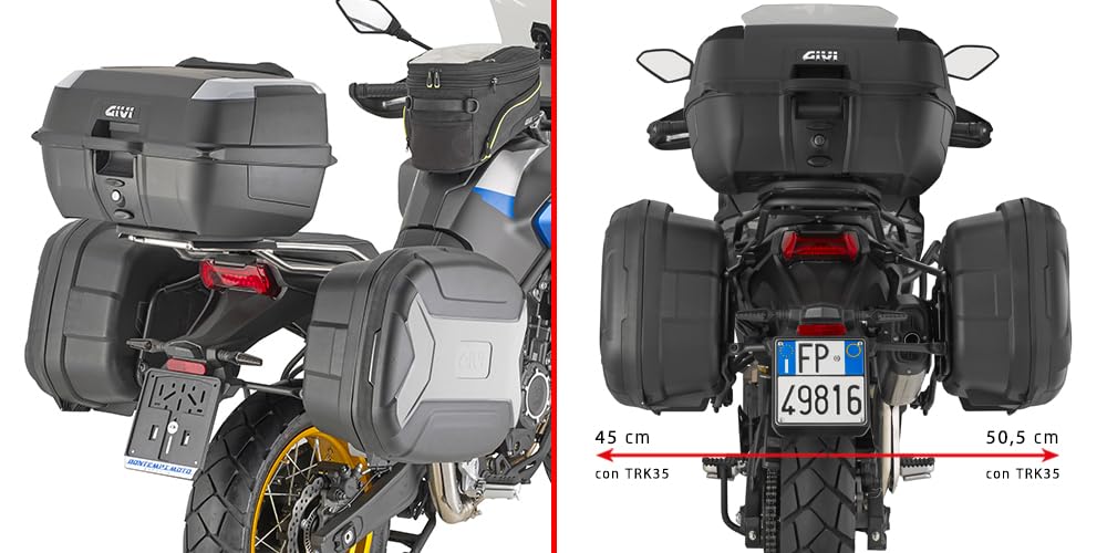 Generico COPPIA VALIGIE LATERALI MOTO TRK35BN TREKKER LITE 35 LT. COMPATIBILI CON GIVI MONOKEY SUPPORTI E PIASTRE TRK35BNPACK2 side cases