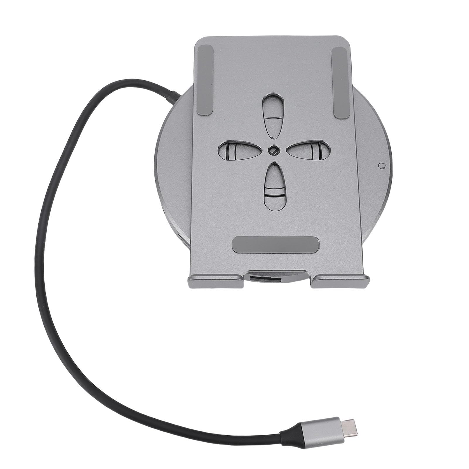 Sorandy Soporte de Estación de Acoplamiento USB C, Soporte para Tableta de Aleación de Aluminio Plegable Giratorio 8 en 1 con Lector de Tarjetas, 4K 100W PD Gigabit Ethernet, Ideal para Dispositivos