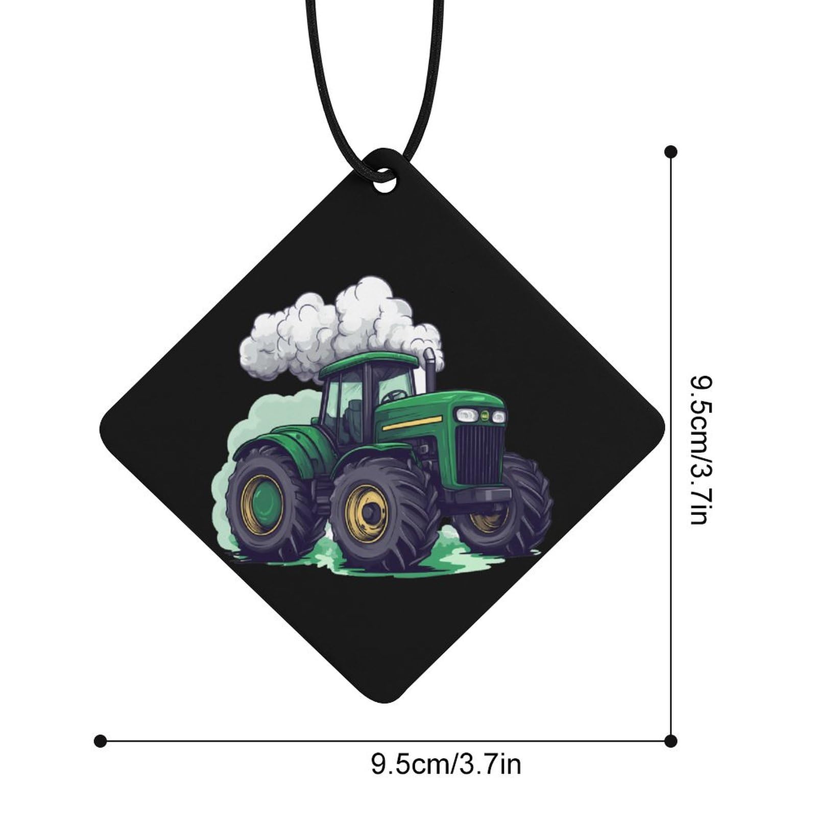 Tractor Green Car Air Freshener Hanging Aromatherapy Tablets for Car Accessories Rhombus