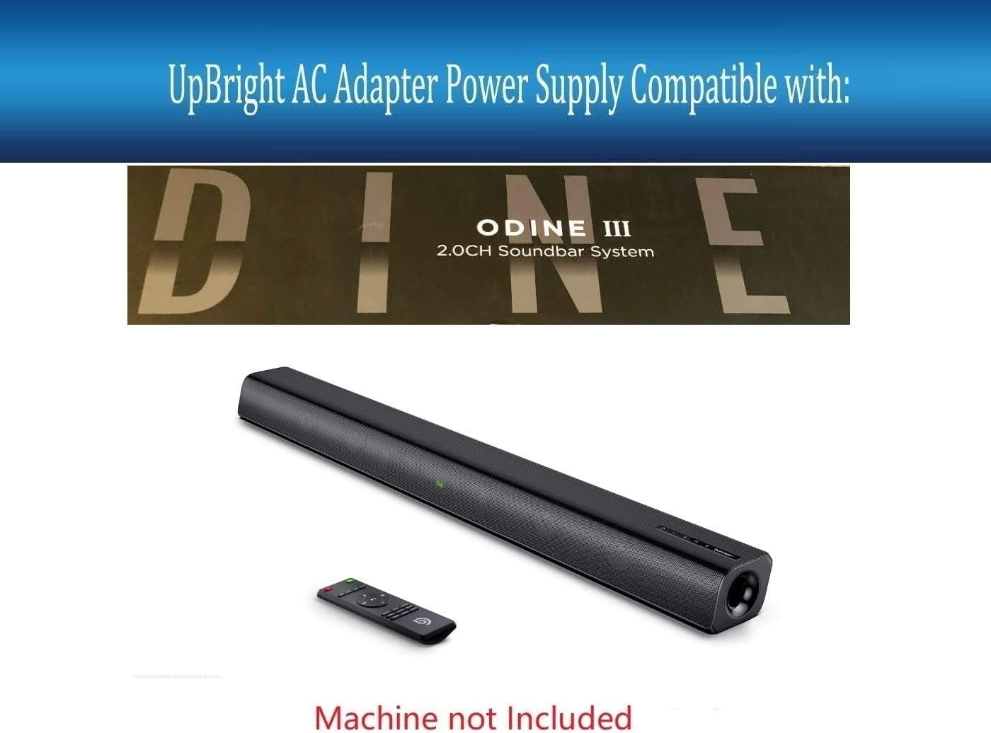 UpBright AC Adapter compatible with Bomaker Odine III Soundbar