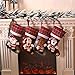 Galapara Medias de Navidad,Juego de 4 Calcetines de Navidad Regalode Decoración Bordado de Muñeco Nieve Mini Botas Bolsillo Calcetín de Tartán de Felpa Roja para Año de Dulces Presenta