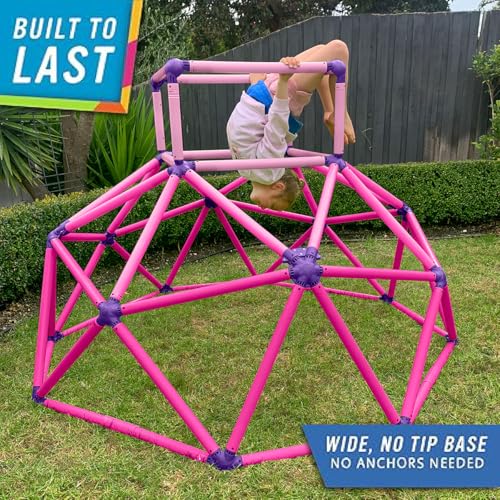 Image of Eezy Peezy Climber with Top - Active Indoor Outdoor Play Set Climbing Dome Equipment Toys - Fun for Kids Ages 3 to 6 Years Old, Pink