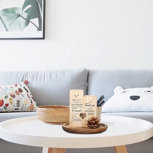 Miniatura 9 de STOBAZA Bandejas decorativas de madera de acacia para mesa auxiliar, juego de 2 bandejas redondas de madera para centro de mesa, bandeja para velas,