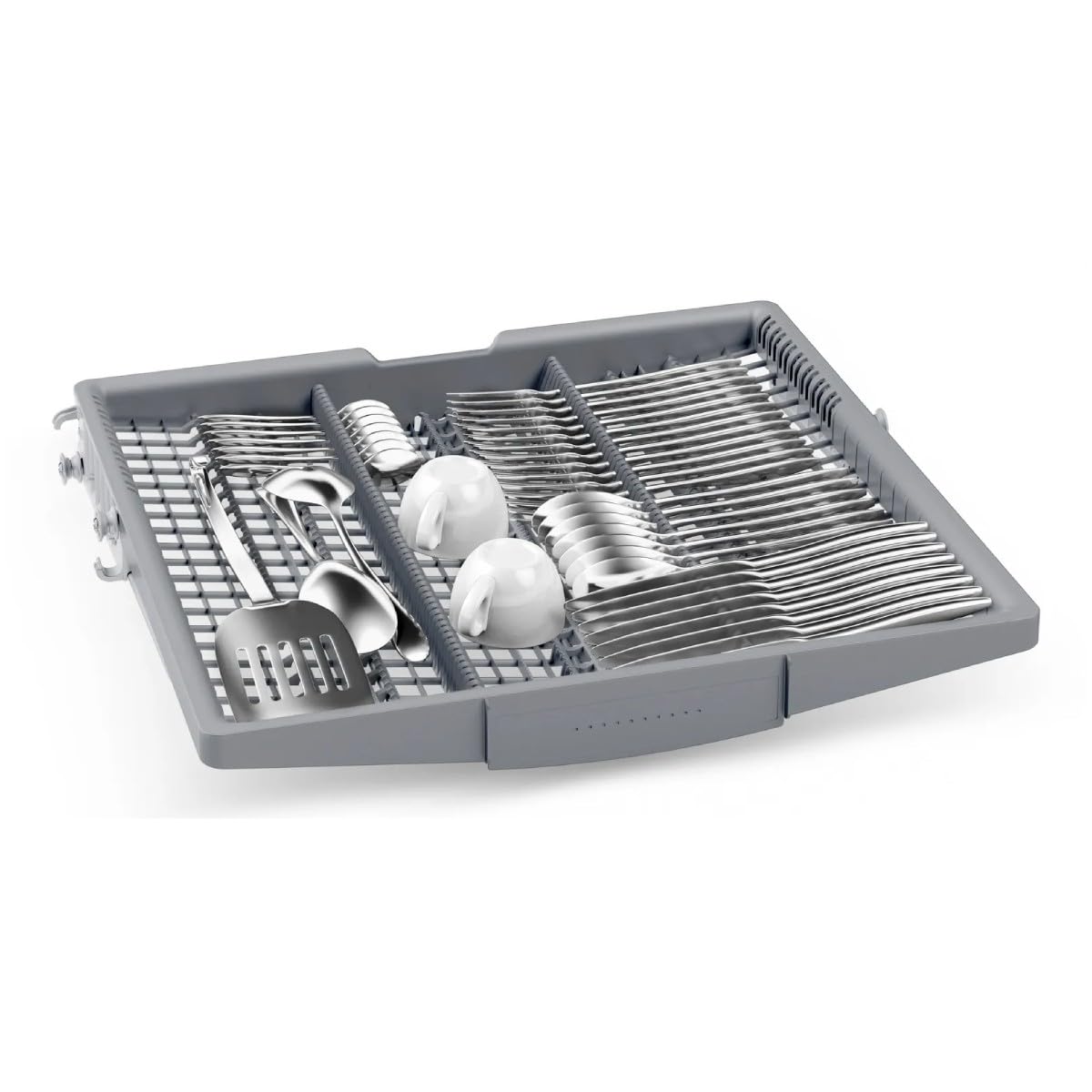 Bosch – Lavastoviglie completamente integrabile, Serie 4, 14 servizi, 3° vassoio posate, SilencePlus, mezza carica, bianco, SMH4EVX08E