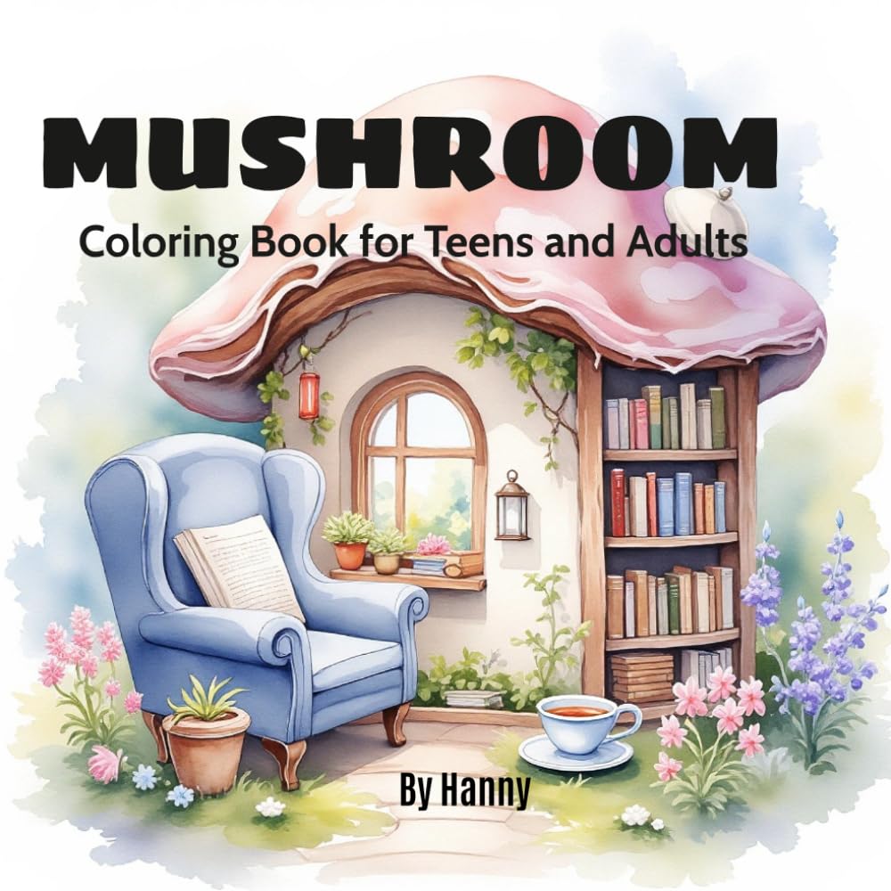 Mushroom Coloring Book for Teens and Adults