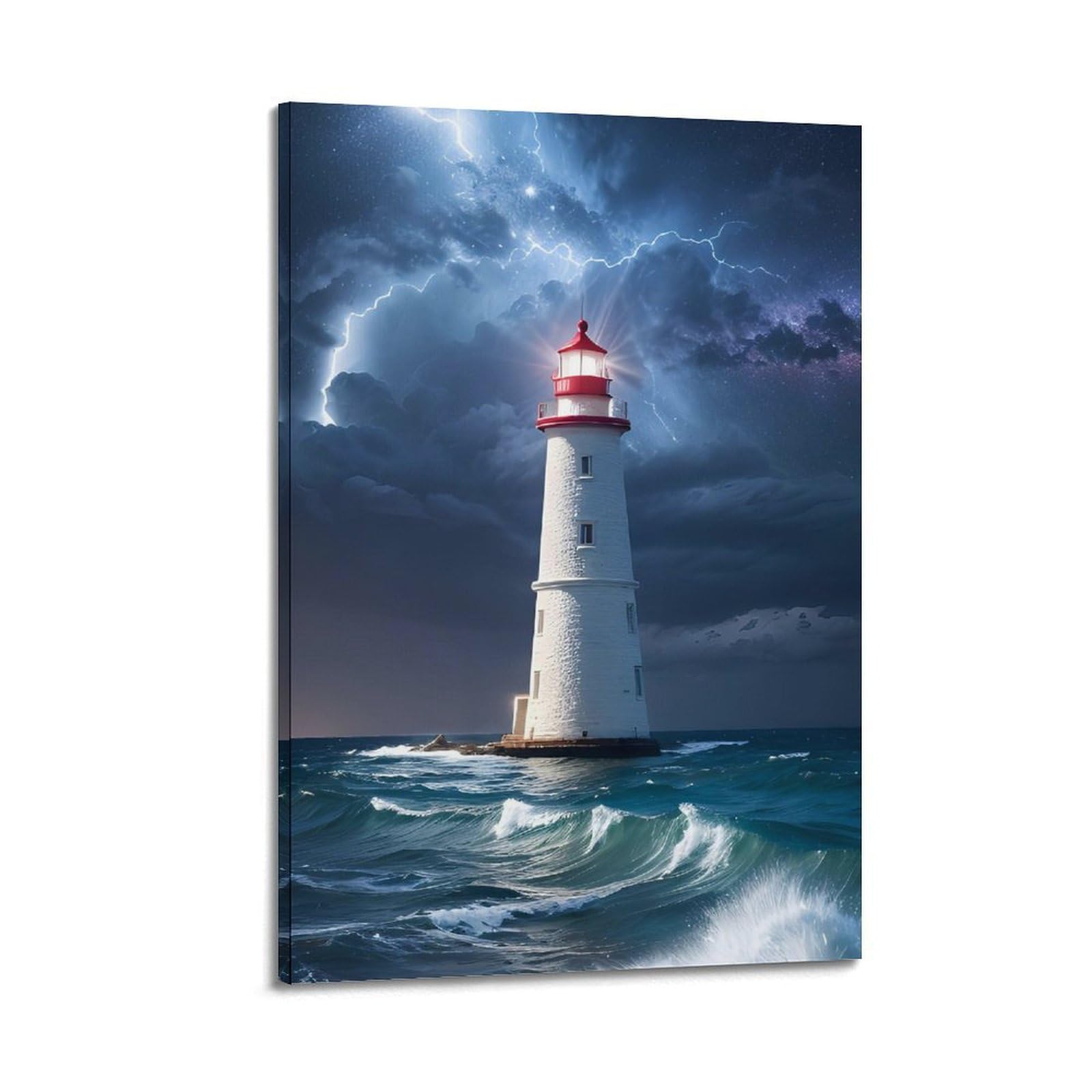 CXHJCA Lighthouse Poster Tidal Harmony Poster Decorative Painting Canvas Wall Posters And Art Picture Print Modern Family Bedroom Decor Posters 24x36inch(60x90cm)