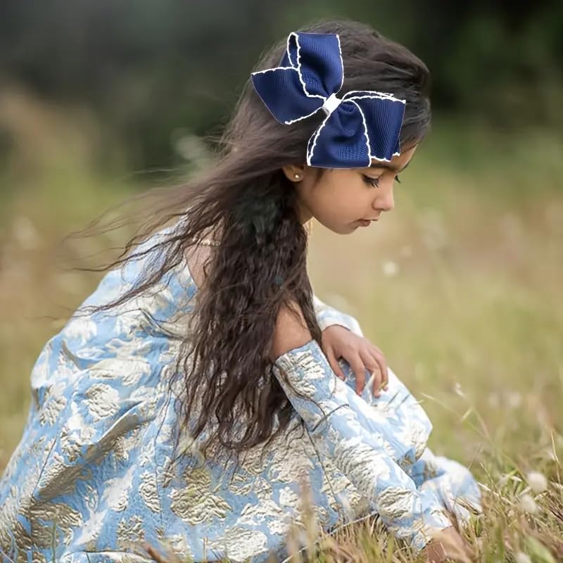 12PCS 5 Inch Hair Bows for Girls Alligator Clips Grosgrain Ribbon Unicorn Rainbow Big Bows Clips Hair Barrettes Accessories for Little Girls Kids Toddlers Teens - Image 4